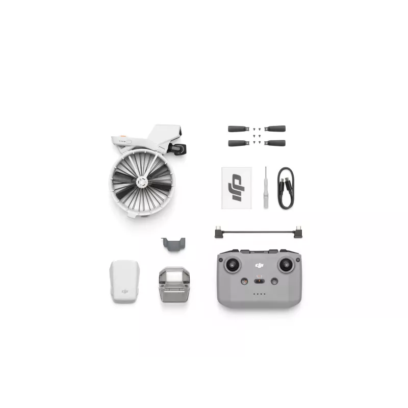 Drone DJI Flip com 4 rotores, câmara de 48 MP, vídeo 3840×2160, bateria 3110 mAh, preto/branco