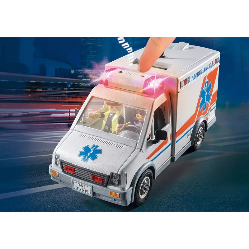 Ambulância de brincar PLAYMOBIL 71232 — multicolor, para 4–10 anos, pilha AAA