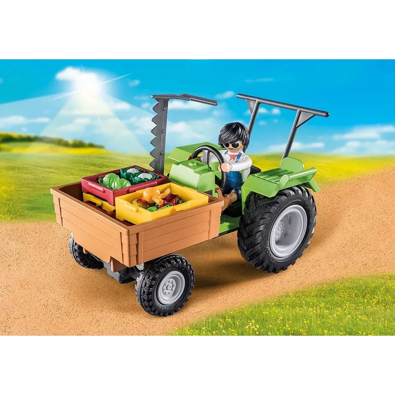 Playmobil ceifeira-debulhadora com atrelado - jogo simbólico e brincadeira imaginativa para crianças dos 6 aos 9 anos - Fat Brain Toys