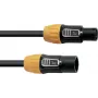 Cabo de ligação XLR Eurolite IP T-Con [1x ficha XLR – 1x conector fêmea XLR] 1,5 m preto/laranja (30247750)