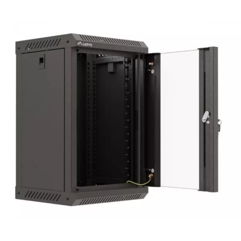 Armário rack Lanberg WF11-3309-10B 9U rack de parede preto