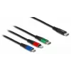 Cabo de Carregamento USB DeLOCK 3-em-1 USB Type-C para Lightning Micro-USB 1 m