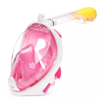 Máscara de snorkel Free Breath M2068G L/XL rosa — máscara de snorkel de visão total, tamanho L/XL