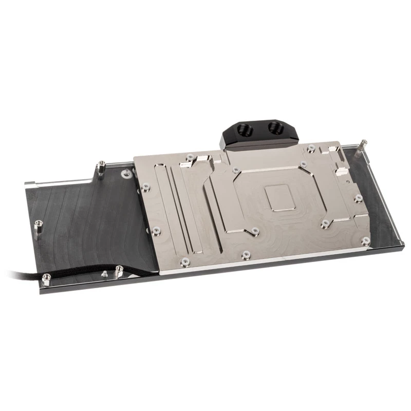 Bloco de água para GPU com cobertura total Watercool Heatkiller IV para Radeon RX 5700 / XT, acrílico + níquel, RGB, preto