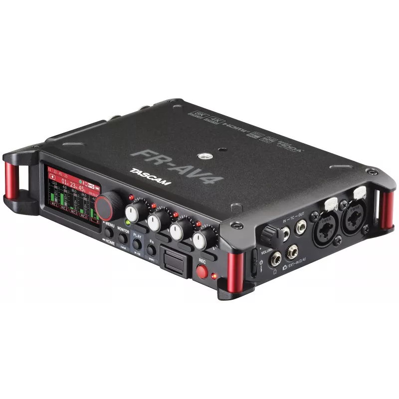 Gravador de áudio portátil Tascam FR-AV4 com 4 canais