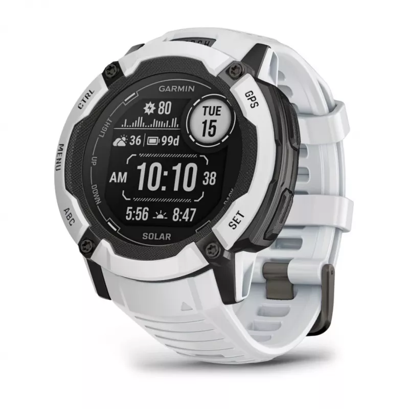 Garmin Instinct 2X Solar 2,79 cm (1,1) MIP 50 mm Digital 176 x 176 píxeis Ecrã tátil branco GPS (satélite)