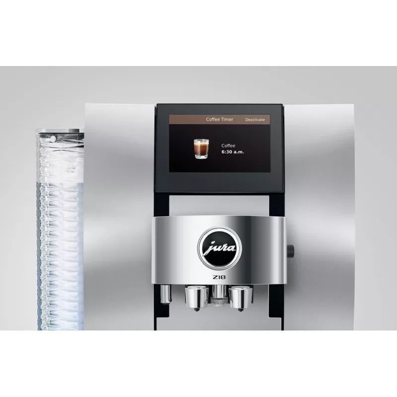 Máquina de café expresso automática JURA Z10 (EB) — depósito de água de 2,4 L, moinho integrado, 1450 W, alumínio/branco