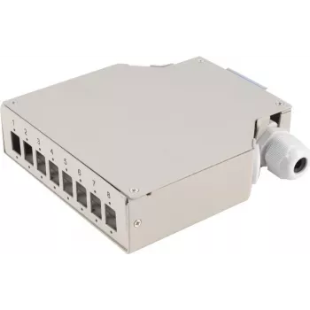 Caixa de distribuição ShiverPeaks BS07-65011 — 8 vias caixa metálica com calha DIN, cinzento