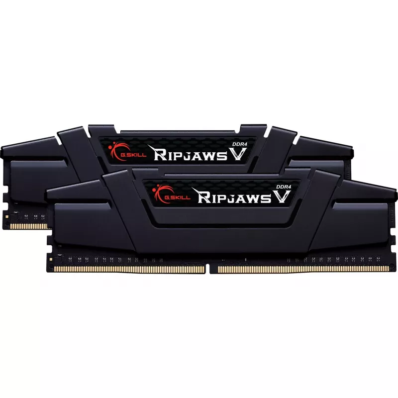 DIMM 64 GB DDR4-2666 (2x 32 GB) Dual-Kit, memória RAM preta, F4-2666C19D-64GVK, Ripjaws V, INTEL XMP