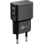 Carregador USB duplo Wentronic goobay - Fonte de alimentação - 12 Watt - 2,4 A - 2 portas de saída (USB) - Preto (44951)