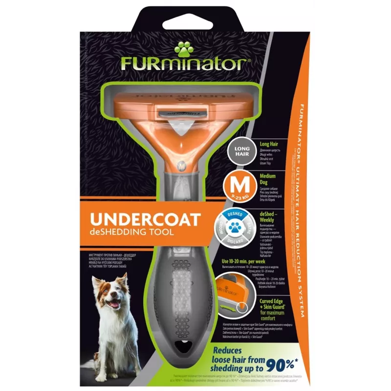 FURminator FUR151142 ferramenta de escovagem para cães de pelo comprido, tamanho M