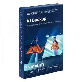 Acronis True Image | Premium + 1 TB de armazenamento na nuvem | 1 PC/MAC | 1 ano