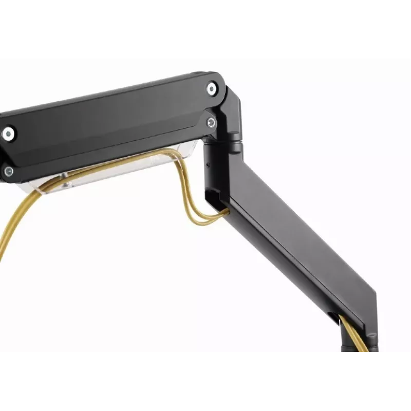 Suporte de monitor de secretária GEMBIRD MA-DA3-03, 3 braços, mola a gás, VESA 75–100x100, suporta 3 ecrãs até 27 polegadas, máx. 18 kg, preto