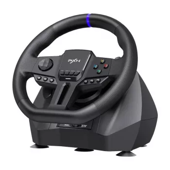 Volante gaming PXN PXN-V900 Gen2 com sensibilidade ajustável e feedback de vibração