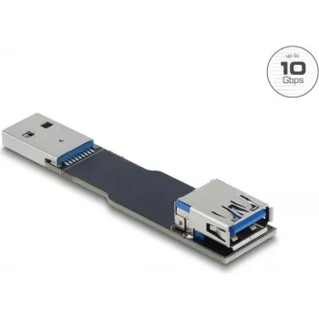 Cabo adaptador de género DELOCK 67420 — USB Type-A para Type-A, preto