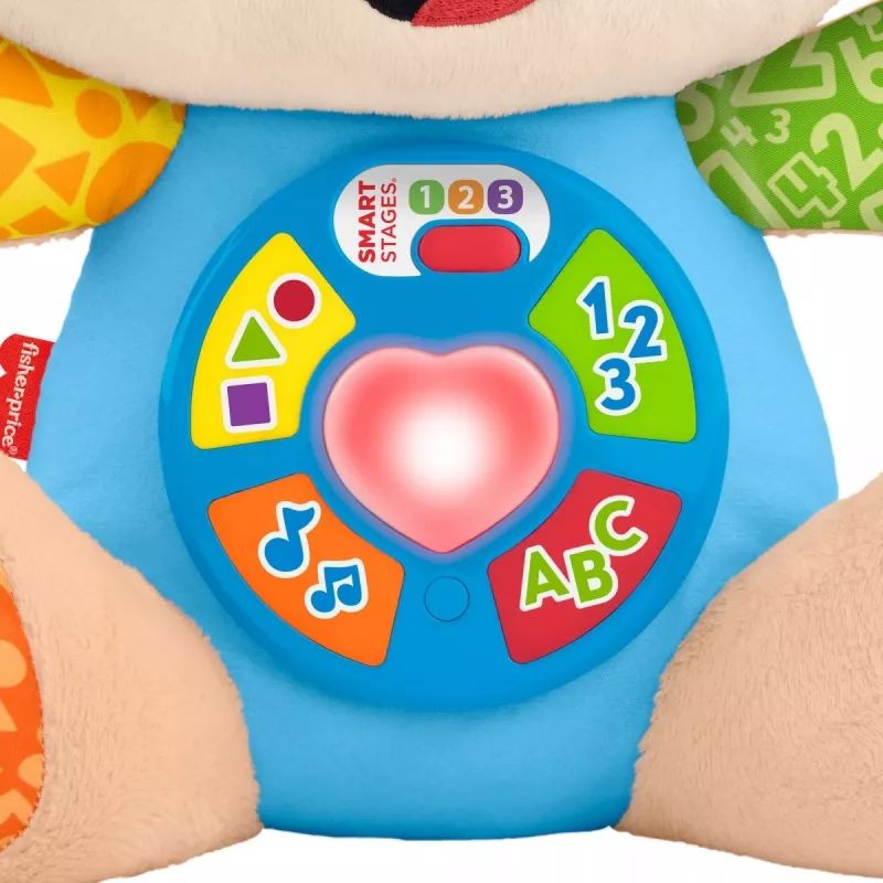 Brinquedo educativo interativo MATTEL Fisher-Price Cachorrinho Aprende e Ri JFD27 – luzes, sons, botões para aprendizagem precoce