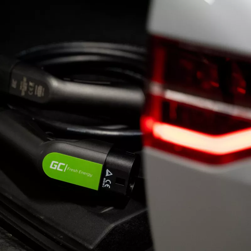 Cabo de carregamento para veículos elétricos Green Cell EV13 preto Type 2 5 m