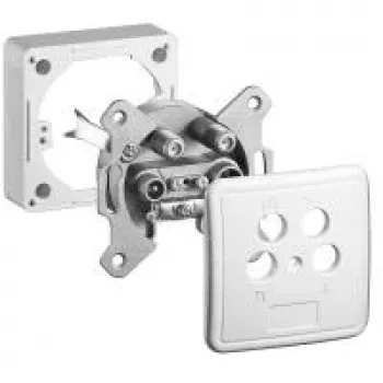 Conjunto tomada de antena de 4 orifícios Wentronic Goobay, 2dB - tomada de derivação ou terminal, passagem DC (67089)