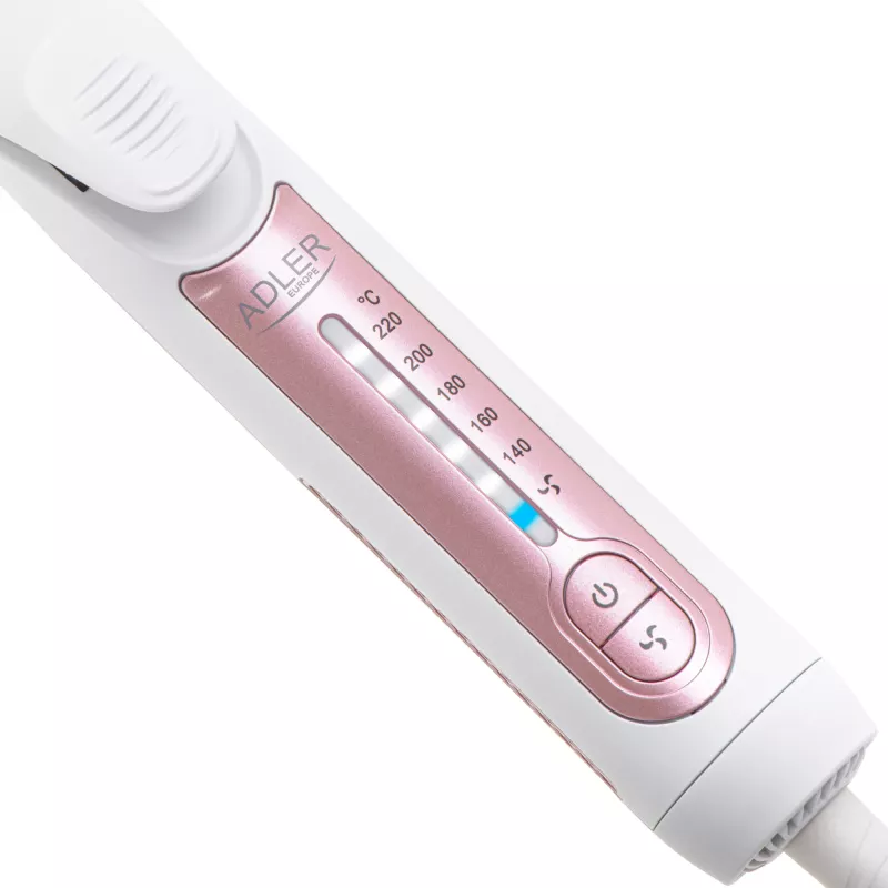 Prancha de cabelo Adler AD 2326 com aquecimento cerâmico, regulável 140–220 °C, 120 W, branco