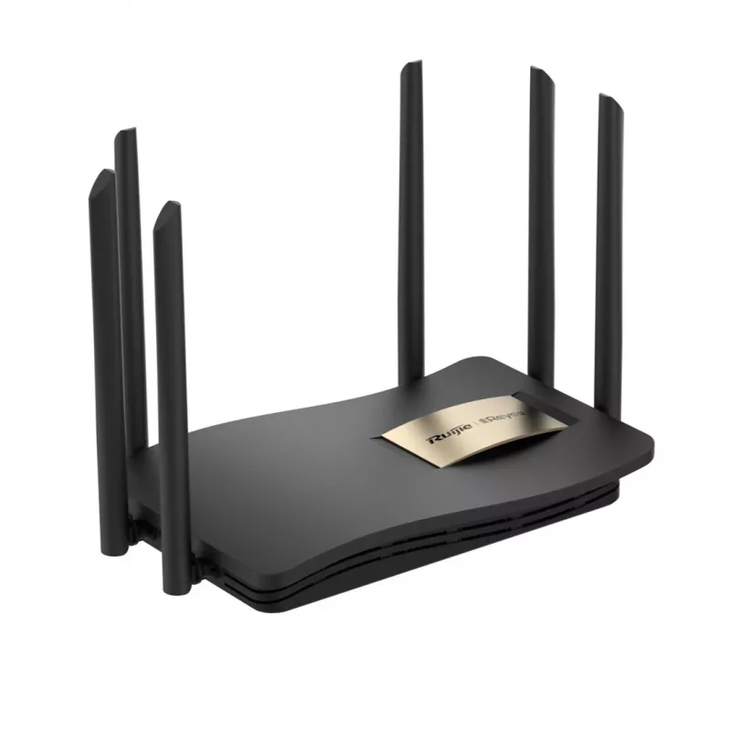 Router de mesa RUIJIE RG-EW1200G PRO Dual-Band Wi-Fi 5, 1300 Mbps, 6 antenas externas, 4 portas Gigabit LAN