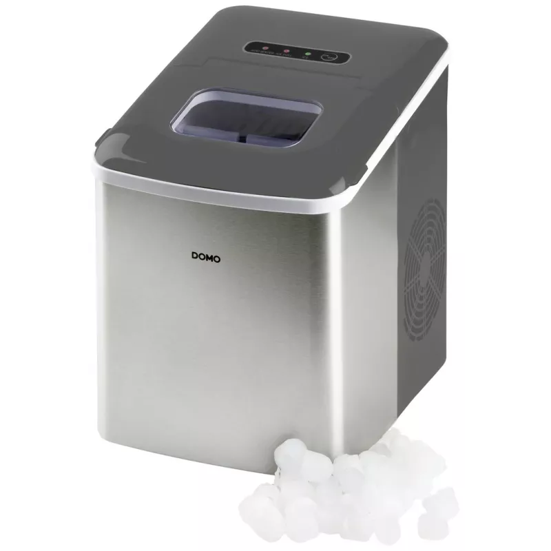 Máquina de gelo portátil Domo DO9253IB — 12 kg/24h, depósito de água de 1,8 l, aço inoxidável