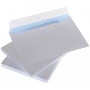 Envelopes com fita C65 114x229 mm, branco, 80 g, caixa de 1000 unid.