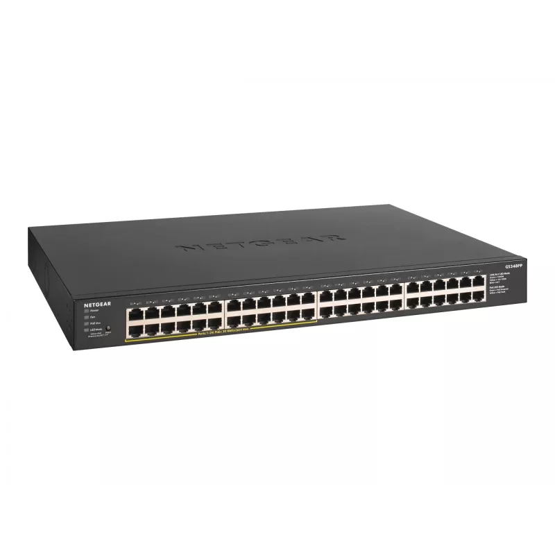 NETGEAR GS348PP Gigabit Ethernet não gerido (10/100/1000) Power over Ethernet (PoE) preto