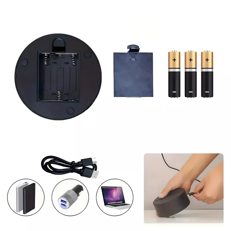 Lâmpada de noite Extralink HOME 3D coração ilusão ótica candeeiro de mesa USB