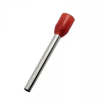 Terminal crimpado isolado 1,5mm²/16AWG para cabo, cobre, vermelho, 100 unid.