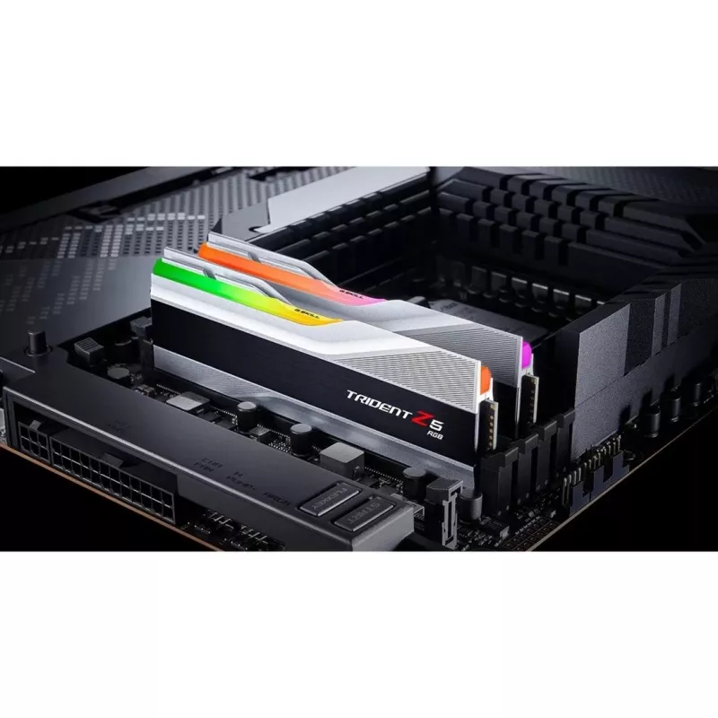 DIMM 32 GB DDR5-6800 (2x 16 GB) Dual-Kit, memória RAM prateada, F5-6800J3445G16GX2-TZ5RS, Trident Z5 RGB, INTEL XMP