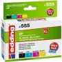 Cartucho de tinta Edding EDD-555 4 unid. Compatível rendimento alto (XL) preto - ciano - magenta - amarelo (18-555)