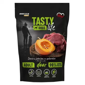 BIOFEED Tasty Dogs Life veado - ração húmida para cães - 500g