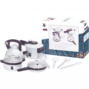 Conjunto de panelas Theo Klein WMF 9430 preto prateado