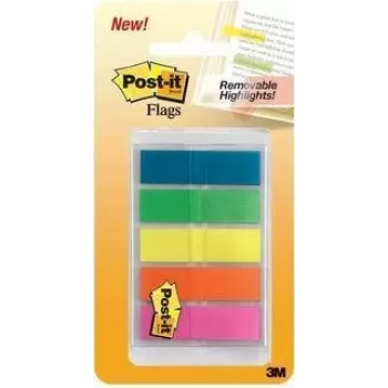 3M material de escritório e papelaria – azul – verde – laranja – violeta – amarelo – 11,9 mm – 4,31 cm – 20 folhas – 100 folhas (683HF5)