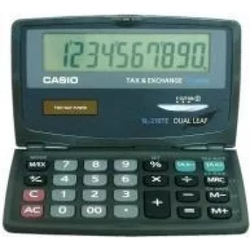 Calculadora CASIO SL-210TE-WA-EC de secretária de 10 dígitos com alimentação solar e a pilhas
