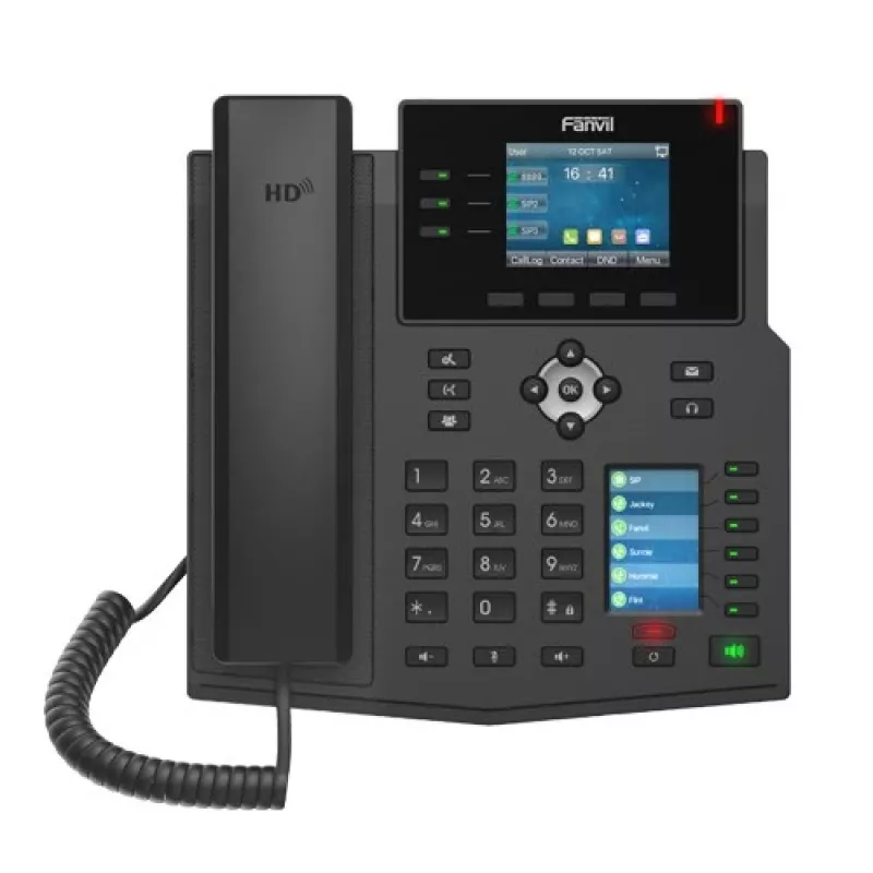 Telefone IP Fanvil X4U preto 12 linhas LCD Wi-Fi telefone com fios