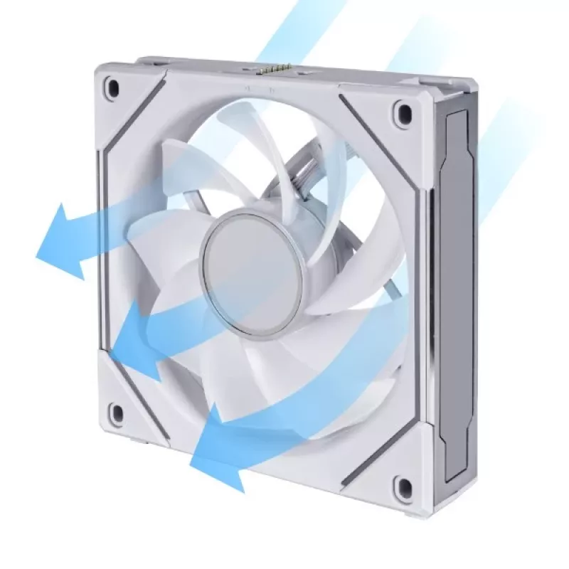Ventoinha Lian Li UNI FAN SL-INF Wireless ARGB PWM 120mm — branco, sistema de ventoinhas modular magnético