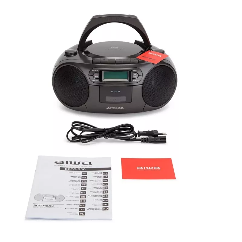Sistema estéreo portátil Aiwa BBTC-550BK Digital 6 W FM PLL preto