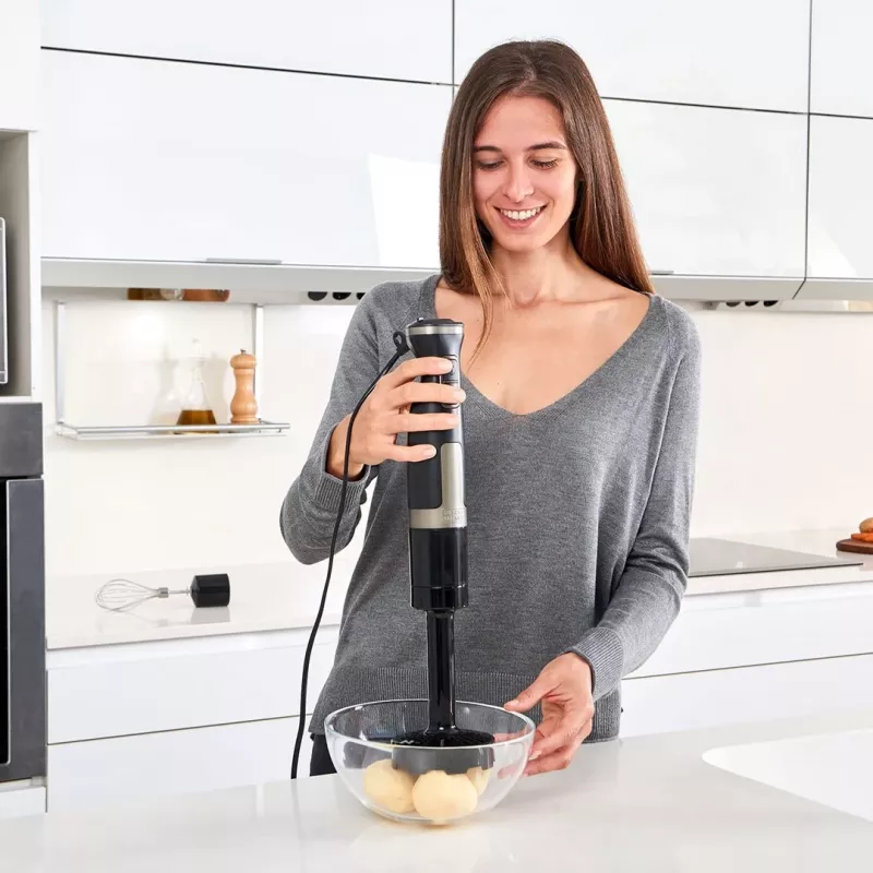 Varimixer Black & Decker BXHBA1500E — 1500 W Varimixer com haste de aço inoxidável, 20 velocidades, picadora, batedor, pulso