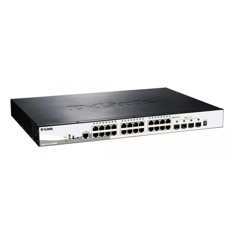 D-Link DGS-1510-28XMP Managed L2/L3 Gigabit Ethernet (10/100/1000) Power over Ethernet (PoE) Preto, Cinzento