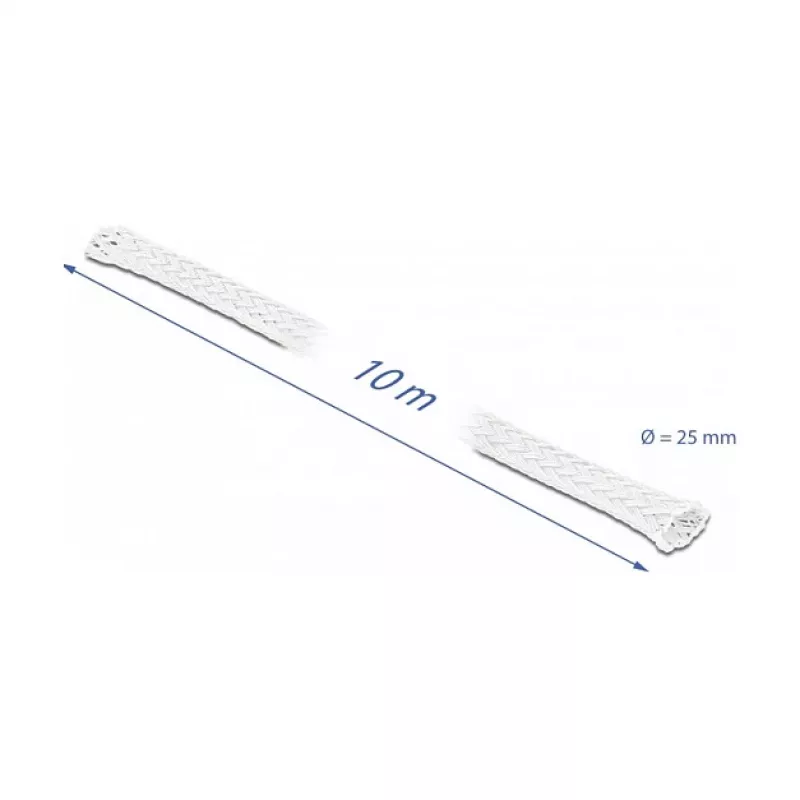 Manga trançada DeLOCK 20806 10 m x 25 mm branco