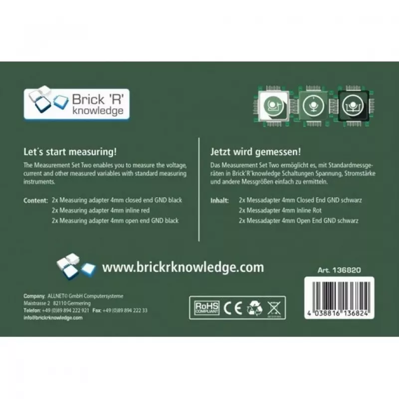 Conjunto de adaptadores de medição ALLNET ALL-BRICK-0638 compatibilidade Brick’R’knowledge