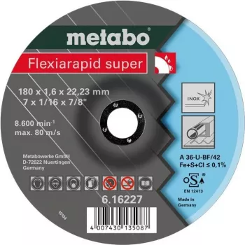 Disco de corte Metabo 616227000 centro plano para aço inoxidável