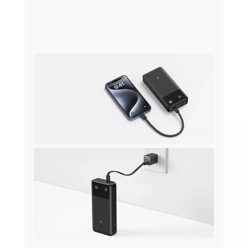 PowerBank com cabo USB-C 20000 mAh 30W preto