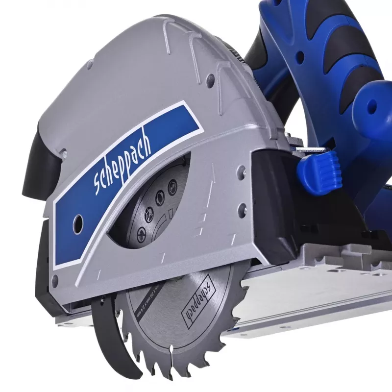 Serra circular Scheppach PL55, 1200 W, 230 V, lâmina Ø160 mm, 24 dentes, profundidade de corte 49,5 mm (90°), inclinável, madeira
