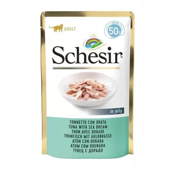 SCHESIR em Gelatina Atum com Dourada - Alimento húmido para gatos - 50 g