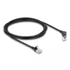 Delock - Cabo de rede - RJ-45 (M) inclinado para cima para RJ-45 (M) reto - 2,0 m - 4,5 mm - S/FTP - CAT 6a - blindado, sem halogéneos - preto (80288)