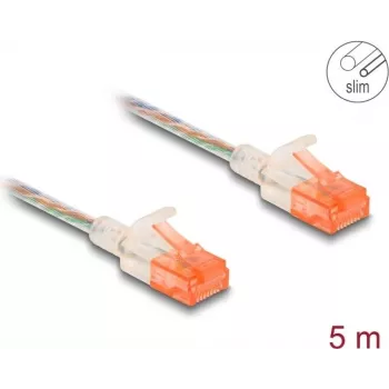 Cabo de rede DeLOCK RJ45 Cat.6A U/UTP fino 5 m transparente