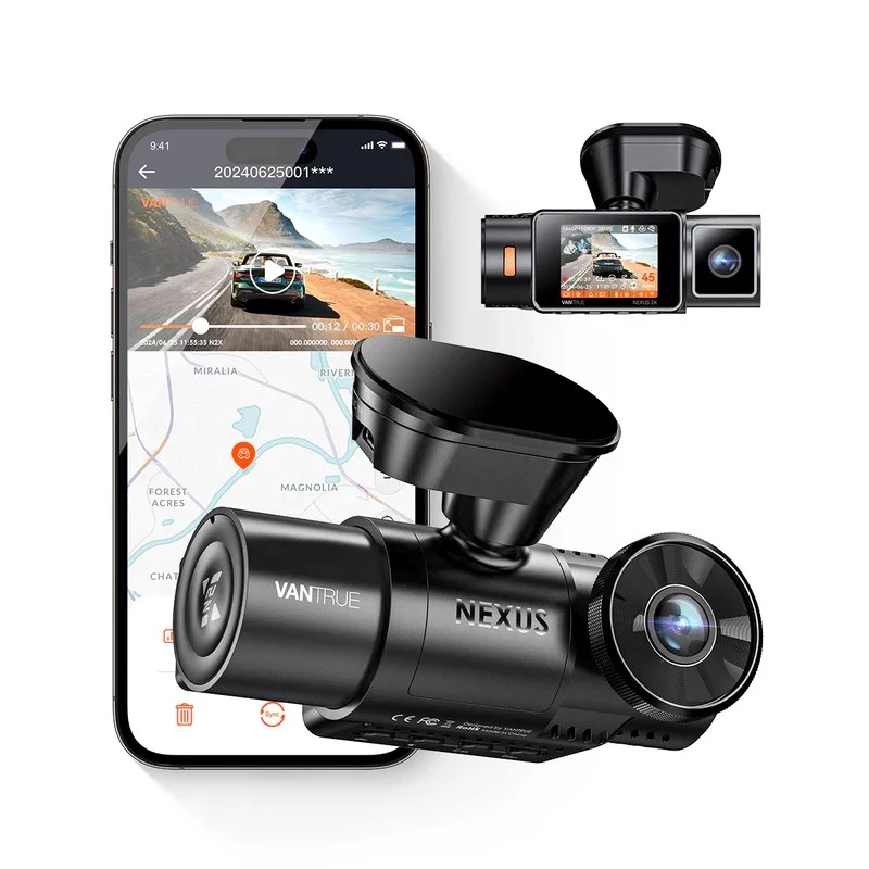 Dashcam para automóvel VANTRUE N2X LTE – 2,7K Ultra HD, SONY STARVIS 2 IMX675 principal, 158° F/1,8, 2 canais, GPS, Wi‑Fi, ecrã IPS 2 polegadas
