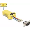 Conjunto de montagem DeLOCK D-Sub 9 pinos macho para RJ12 fêmea amarelo